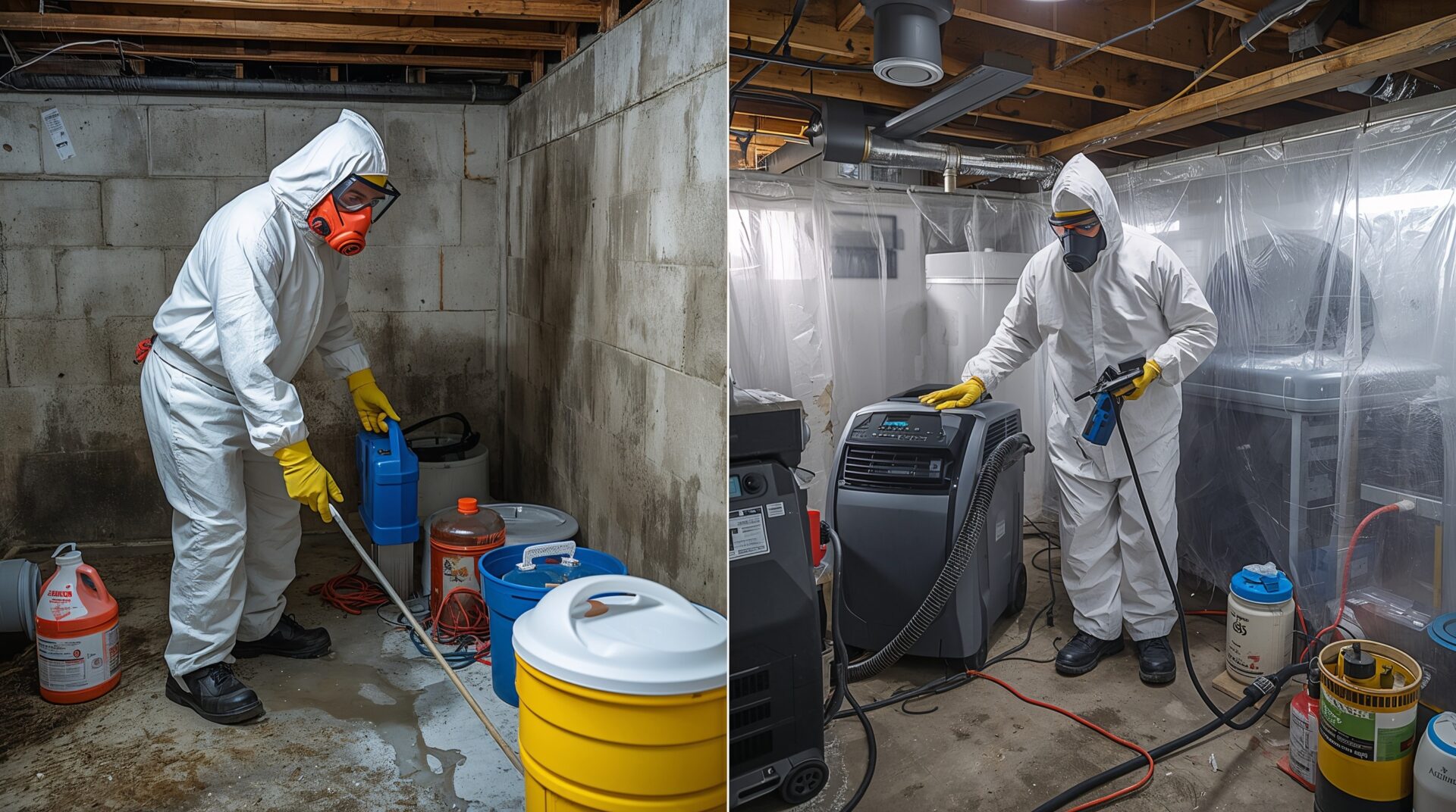 Attic mold removal and remediation professional in Georgia pointing to service areas